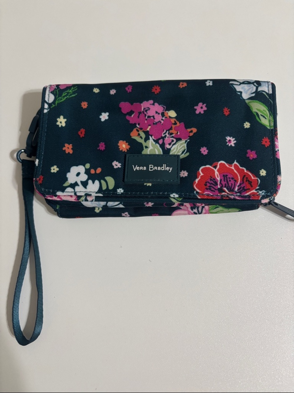 Vera Bradley Hopes Bloom Teal ReActive Wristlet Wallet